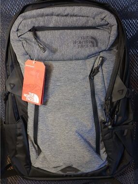 The North Face Router Transit Backpack Gray/Black Zip 15" Laptop 8+ Pockets